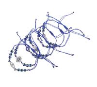 POPETPOP 6 Pièces Bracelets Evil Eye Ajustables avec Perles et Charms Oeil Turc Bijoux pour Femmes Accessoires de Prière et Fête
