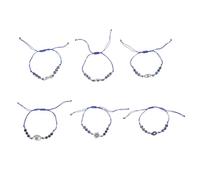 POPETPOP 6 Pièces Bracelets Œil Du Diable Ajustables Bracelets Perles Ronds avec Charms Œil Protecteur Turc pour Femmes Bijoux et Protection pour Fêtes et Prières