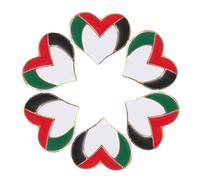 POPETPOP 6 pièces Broche Drapeau Palestine Métal Cœur Set Accessoires Patriotiques pour Vêtements et Sacs Badges Pays Exclusifs pour Collectionneurs