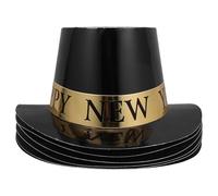 POPETPOP 6 pièces Chapeaux Papier Noir et Or pour Nouvel An Lot de Accessoires Festifs Élégants pour Adultes Décoration de Réveillon et Fête Année Nouvelle