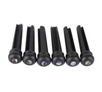 POPETPOP 6 Pièces Chevilles de Chevalet de Guitare en Ébène avec Incrustation de Point Compatibles pour Guitare Folk 40-42 Pouces Accessoires pour Musiciens Présent