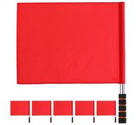 POPETPOP 6 Pièces Drapeau de Signalisation, Drapeau de L'arbitre de Match, Rouge, Acier Inoxydable et Polyester, Léger, Attire L'attention, pour Compétitions D'athlétisme et Circulation