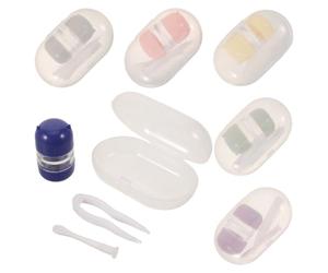 POPETPOP 6 Pièces Étui à Lentilles de Voyage Double Cylindre en Plastique | Deux Compartiments Séparés, Rainure Intérieure Courbe, Couvercle Hermétique, Format Compact pour Déplacements et W nds