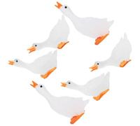 POPETPOP 6 Pièces Figurine de Cygne Miniature Lumineuse en Résine Blanche | Ornement Décoratif Portable, Style Mignon et Léger, pour Jardin, Bureau et Mini Paysage