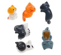 POPETPOP 6 pièces Figurines Chat Mignon pour Tableau de Bord Voiture Décoration Intérieure PVC Ornement Console Centrale Cadeau pour Amateurs de Chats