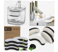 POPETPOP 6 pièces Filtre Fontaine Eau pour Animaux et Éponge Remplacement pour Fontaine à Eau Chat Filtration et Impuretés Durable et Facile à Installer
