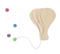 POPETPOP 6 pièces Jeu de Balle Pagaie Bois pour Garçon Fille DIY à Peindre Jeu Intérieur Extérieur pour Garçons et Filles Couleur Aléatoire Couleur Aléatoire