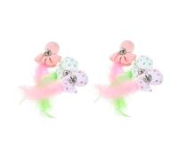 POPETPOP 6 pièces Jouets pour Dintérieur Balles Peluche avec Plumes et Cloches Interactif Mignon pour Petits et Grands et pour Mâcher et