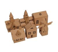 POPETPOP 6 Pièces Kit de Bricolage Maison Carton DIY pour Garçon Fille Maison à Assembler et Colorier Créativité Jeu Éducatif et Activité Parent-garçon Fille