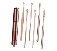 POPETPOP 6 pièces Kit de Cuillères Torsadées pour Oreilles Acier Inoxydable avec Boîte de Rangement Outil Portable Anti-dérapant pour Élimination Cérumen Adulte Soin