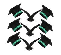 POPETPOP 6 Pièces Mini Graduation Cap Wine Bottle Covers Décoration Festive Feutre pour Bouteilles de Vin de Académique pour de Fin Études Résistants et Colorés