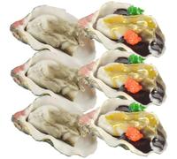 POPETPOP 6 pièces Modèle de Huître Artificielle Accessoire de Faux Fruits de Mer pour Expositions et Photographies Réaliste et
