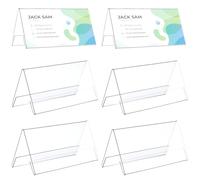 POPETPOP 6 Pièces Panneaux de Table en Acrylique Transparent - Supports Écrits pour Noms, Adaptés aux Réunions et Événements