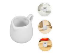 POPETPOP 6 Pièces Pichet à Sauce Céramique Blanche avec Poignée Mini Cruche à Lait Multifonction pour Café Crème et Sauce pour Restaurant Bar à Café et Maison