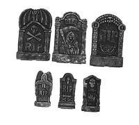 POPETPOP 6 Pièces Pierre Tombale d'halloween Ensemble De Jeu Extérieur Signe De Pierre Tombale Décorations Extérieures Hanté Grands Ornements Extérieurs Décor Extérieur Statue Mousse