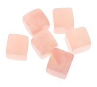 POPETPOP 6 Pièces Pierres à Whisky en Quartz Réutilisables, Glaçons en Pierre de Quartz Sûrs et Décoratifs, Cube Rose 1,5-2cm pour Boissons Restaurant Domicile,