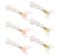 POPETPOP 6 Pièces Pince à Cheveux Queue en Alliage Perles Imitation, Confortable et Solide, Accessoire Chic et Femmes Lors de Fêtes ou Coiffures