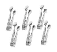 POPETPOP 6 Pièces Pince à Sucre Inoxydable Motif Ustensiles Élégants pour Servir des Aliments Lors de Buffets Mariages Réunions Familiales