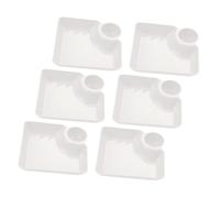 POPETPOP 6 Pièces Plateaux de Service Divisés PP Robustes Assiettes Blanches Compartimentées Réutilisables pour Apéritifs Snacks et Sauces