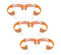 POPETPOP 6 Pièces Porte-badge de Bras en PVC Transparent, Sangle en Polyester, pour Ski Pass et Nom, Étanche, Ajustable, Orange
