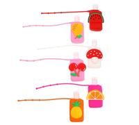 POPETPOP 6 Sets de Couvercles de Bouteille en Silicone Antichoc Apparence Fruitée Créative, Épaisseur Ajustable, pour Flacons de Lotion Mains Plusieurs styles