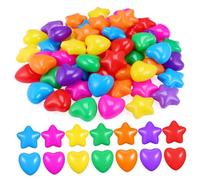 POPETPOP 60 Pièces Balles de Piscine Forme Détoile et Cœur Boules Océaniques Colorées Jouets Décoratifs pour Pataugeoire et Aire de Jeux Garçon Fille