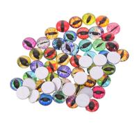 POPETPOP 60 Pièces Décorations D’ongles Œil de Chat Rondes, Style Kawaii | Verre et Gomme, Effet Coloré et Étrange, pour Press-on et Acrylique, Cosplayers et Professionnels