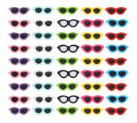 POPETPOP 60 pièces Lot de Breloques Demi-lunettes Résine pour Décoration Coque Téléphone DIY Mini Accessoires Colorés Résistants pour Création Bijoux et Bricolage
