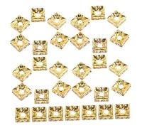 POPETPOP 60 Pièces Perles Cubiques Zirconium Dorées Éclatantes pour Bijoux DIY Accessoires Perles Intercalaires Carrées pour Bracelets Colliers et Porte Clés