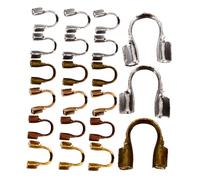 POPETPOP 600 pièces U Shape Wire Guard Jewelry Accessories For DIY Beaded Bracelets And Necklaces Metal Crimp Beads In Mixed Antique Bronze Colors