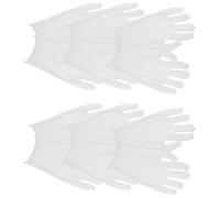 POPETPOP 6paires Coton Blancs pour Inspection de Bijoux et de Travail pour Hommes Xl Protection Confortable et Sensible pour Travaux Délicats