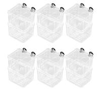 POPETPOP 6pièces Boîte Incubation pour Poissons Aquarium Boîte Élevage Flottante Transparente Séparateur pour Alevins Incubateur Isolement pour Crevettes et Petits Poissons