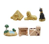POPETPOP 6pièces Miniature Pyramides et Statues Égyptiennes Décoration de Bureau Historique pour Amateurs Antiquités Ornements Créatifs pour Scènes de Désert et Présent Culturel