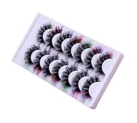 POPETPOP 7 paires Faux Cils Colorés Effet Recourbé Volumineux pour Femmes Cosplay Maquillage de Scène Élégance et Glamour