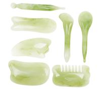 POPETPOP 7 pièces Gua Sha Massage Board Set For Face And Body Smooth Edges Facial Scraping Tool For Pore Cleansing And Anti-aging Skin Care