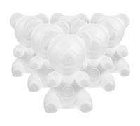 POPETPOP 7 Pièces Mousse D’ours Modèle, Objet en Mousse Moulée, Polystyrène Expansé, Blanc, Blanc Brut à Décorer, Bricolage Diy, pour Arrangements Floraux, Saint-valentin, Passionnés