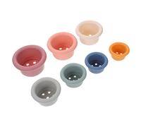 POPETPOP 7 pièces Tasses Empilables Silicone pour Garçon Fille de Bain Éducatif Coloré Créatif pour Développement Sensoriel et Reconnaissance des Couleurs
