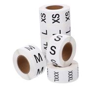 POPETPOP 7 rouleaux Étiquettes de Autocollantes Rondes de Dimensions pour Vêtements Stickers Xs S Xl Xxl Xxxl Autocollants Pratiques pour Usage Personnel et Retail Faciles à Appliquer et
