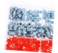 POPETPOP 70 Pièces Kit de Graisseurs Acier Zingué Raccords Graisse Droits pour Machines Industrielles Agricoles et Automobiles Compatible Métrique et Distribution Précise pour Entretien
