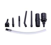 POPETPOP 8 Pièces Accessoires Aspirateur ABS Style pour Shop Vacuum | Rallonge Droite et Coudée, Brosses Ronde et Oblongue, Buse Soufflante, Adaptateur, Suceur Fente