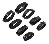 POPETPOP 8 Pièces Anneaux de Bracelet de Montre Compacts en Cuir Noir Super Léger pour Accessoires de Montre Portables Glissement Facile Bracelet