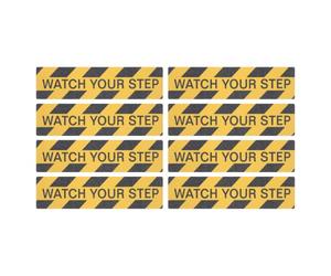 POPETPOP 8 Pièces Bande Adhésive Antidérapante Autocollants de Sécurité Watch Your Step pour Escaliers et Sols Publics Vinyle Imperméable Jaune et Noir Protection Antidérapante