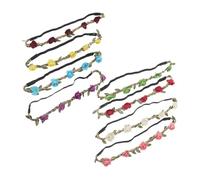 POPETPOP 8 Pièces Bandeaux Fleuris Élastiques pour Femmes et Filles Couronnes de Fleurs Boho pour Mariage Plage et Festivals Accessoires Cheveux Confortables et Ajustables