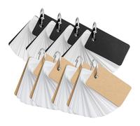 POPETPOP 8 pièces Cartes Éducatives Épaisses avec Anneaux de Reliure Fiches Mémoire Vierges Portables pour Apprentissage et Prise de Notes Format Compact pour École et Bureau