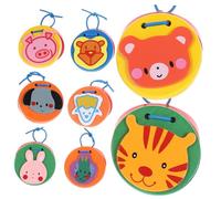 POPETPOP 8 pièces Castagnettes Bois Animaux Cartoons Jouets Musicaux pour Garçon Fille Développement Sensoriel et Coordination Main-Oeil