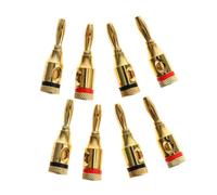 POPETPOP 8 pièces Connecteur Fiche Banane Plaqué Noires pour Câble Audio et Haut Parleur et Empilable pour Bi Câblage Compatible Câbles Jusqu