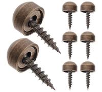 POPETPOP 8 pièces Lot de Caches-vis Décoratifs Laiton pour Miroir Bouchons Incurvés Dissimulant Vis Auto-perceuses Fixation Élégante pour Verre et Panneaux Installation Facile