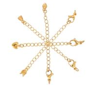 POPETPOP 8 pièces Lot de Rallonges Chaînettes Plaquées pour Collier Bracelet et Cheville Chaînes Extension DIY Bijoux Faciles à Utiliser Design Classique Pratique
