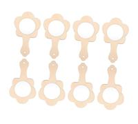 POPETPOP 8 pièces Miroirs Portables Bois Miroir à Main Artisanal pour Garçon Fille DIY Non Peint Améliore la Coordination Main-Cerveau Activité Créative pour Petits à Décorer