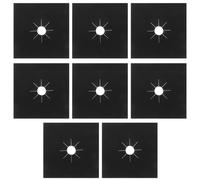 POPETPOP 8 pièces Protège-gazinière Réutilisable Matériau Résistant Anti-huile et Anti-taches Facile à Nettoyer Compatible Plaques Gaz et Cuisinières Électriques Tapis de Protection Noir